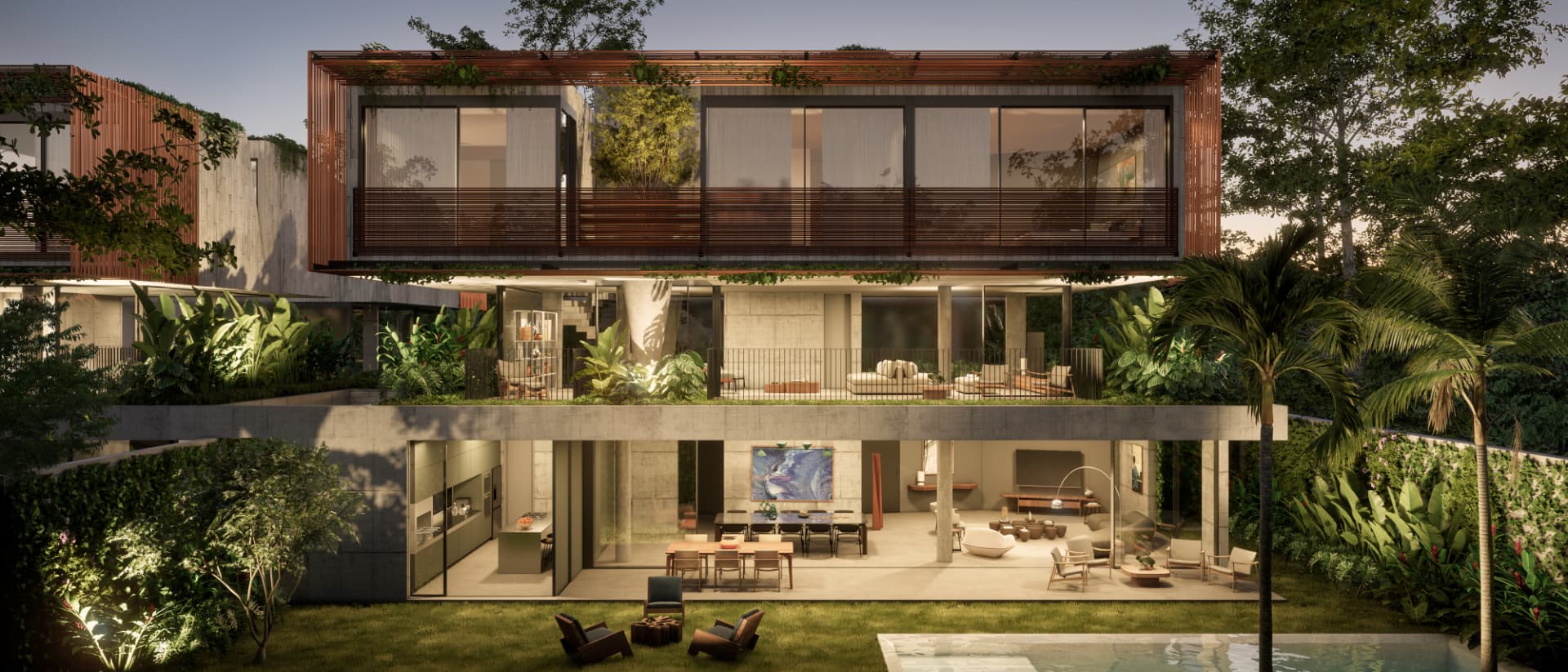 Fachada de Fundos ao Entardecer